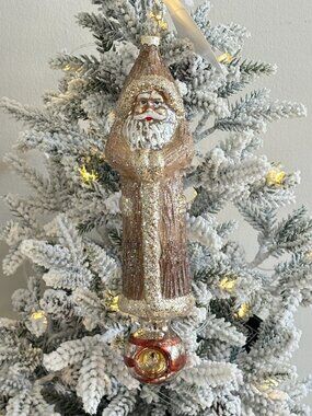 Mark Roberts Bavarian Slim Santa Christmas Ornament  Mercury Glass New 9" rare
